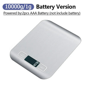 10kg Digital Kitchen Scale, Rechargeable, Stainless Steel, Precision for Cooking & Jewelry Weighing