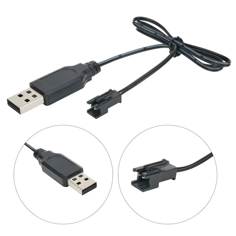 3.7V Li-ion Battery USB Charger Cable SM-2P for RC Vehicles