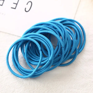 10 Pack Black Blue Elastic Hair Ties for Ponytails - Durable Rubber Band Hair Accessories
