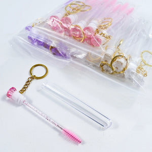 10-Pack Reusable Mascara Wands with Tubes & Case for Lash and Brow Grooming