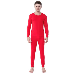 "5XL Thermal Cotton Long Johns Set - Oversized Winter/Spring T-Shirt & Pants"