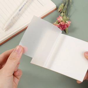 100 Sheets Clear Sticky Notes Pads Transparent Notepad School Office Stationery Paper