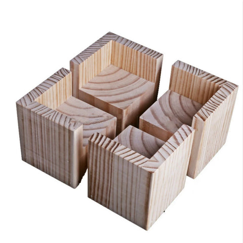 Adjustable Pine Wood Furniture Heightening Pads for Tables, Cabinets, Beds, Chairs – Support Foot Mats