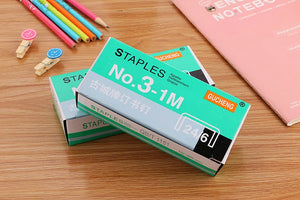 1000 Pcs Standard No. 12 Staples 24/6 for Office Binding and Stapler Use