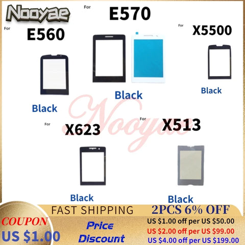 Black Glass Panel for Philips Xenium E570 E560 X5500 X623 Screen Replacement +Tracking