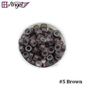 1000pcs Aluminum Silicone Micro Rings for I Tip Hair Extensions Beads 5.5x3.5x3.0mm Hair Salon Tools