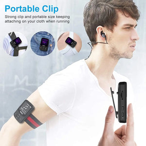 Portable Bluetooth MP3 Music Player Clip with Screen, FM, Recording, Clock, Pedometer Radio