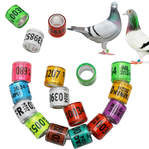 100pcs Aluminum Pigeon Leg Bands for Identification & Tracking