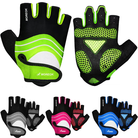 Half Finger Cycling Gloves with 5mm Silicone Pads, Shock-Absorbing Mountain Bike Gloves