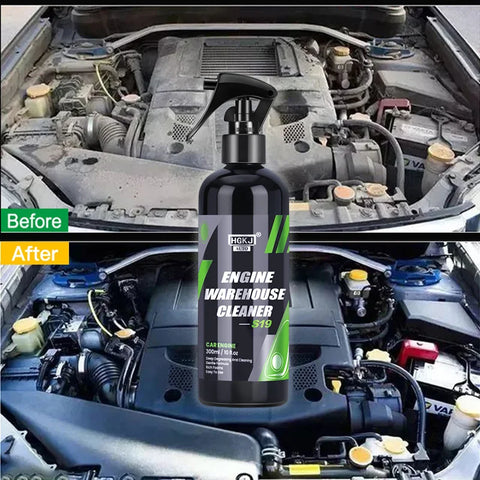 Engine Bay Cleaner & Shine Protector - Deep Degreaser for Heavy Oil & Dust Removal - Car Compartment Detailer Tool