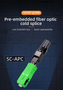 100pcs Fiber Optic Splice Connectors SC-APC/SC-UPC FTTH Quick Connect Kit