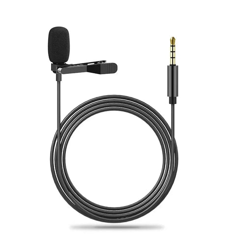 1.5m Mini Lavalier Microphone Type C Clip-On Lapel Mic 3.5mm Condenser for PC Laptop Smartphone Conference