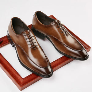 Men's 2025 Leather Dress Shoes, Breathable Classic Formal Oxfords for Office & Weddings