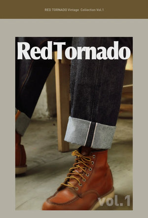 Men's Relaxed Straight Fit Jeans Raw Selvedge Denim Amekaji Style Pants 55501 Red Tornado
