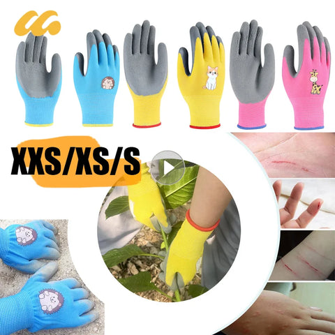 Children's Waterproof Non-Slip Gardening Gloves - Ages 3+ Safe