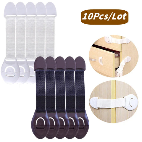 Child Safety Cabinet Locks - Baby Proof Drawer & Door Straps - Kids Protection Latches