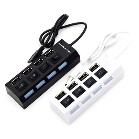 4-Port USB 2.0 Hub Splitter Plug and Play Mini Adapter