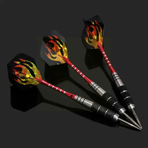 3pc Tungsten Steel Tip Darts Set 22g with Steel Shafts & Flights