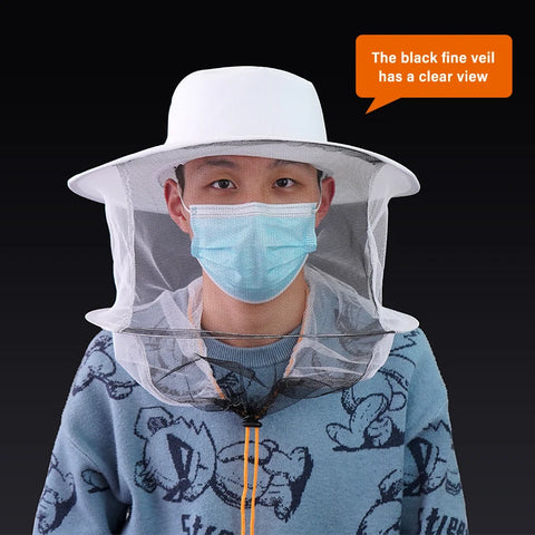 Beekeeping Hat with Veil, UV Protection, Wide Brim Safety Gear
