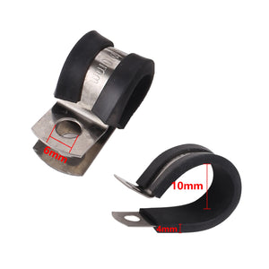 10-Pack Rubber P-Clamps for Cable, Hose & Pipe - Electrical and Plumbing Clips