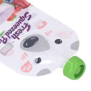 10 Pack Reusable 200ml Baby Food Pouches - Refillable, Portable, Squeeze Pouches for Fruit Puree Storage