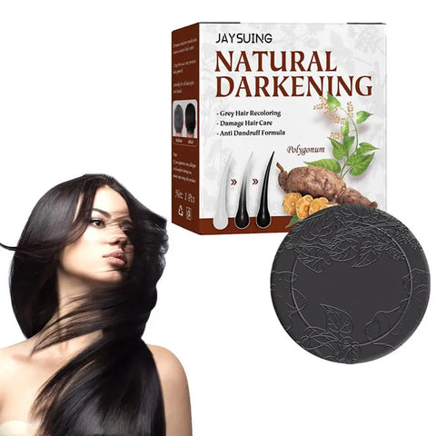 Gray Hair Darkening Shampoo Bar - Natural Herbal Blend for Restoring Hair Color