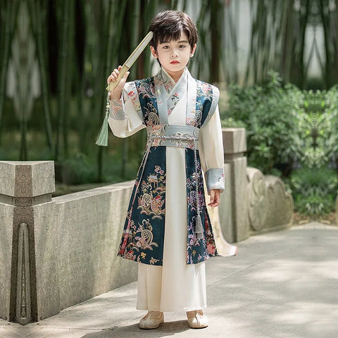 Children's Traditional Chinese Knight-Essort Hanfu Costume - Boys' High-Quality Tang Suit for Stage and Fashion