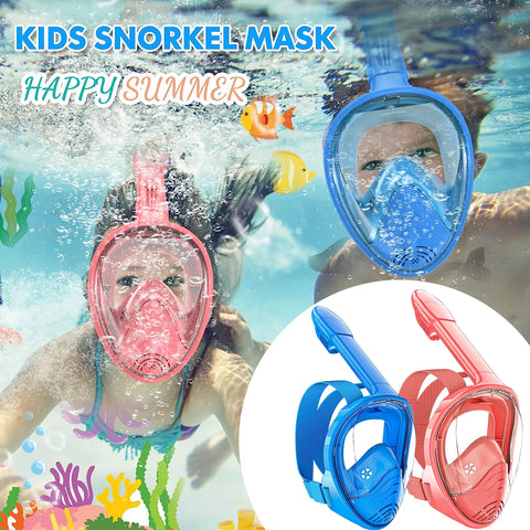 Children's 180° Snorkel Mask with Camera Mount - Anti-Fog, Leakproof for Underwater Fun