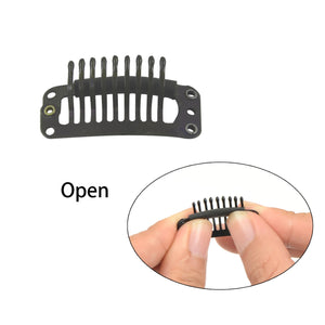 10 Pack Hair Extension Snap Clips 9-Teeth Wig Comb Clips Hairpiece Accessories 32mm