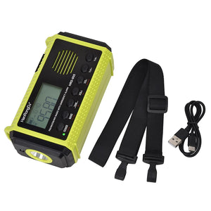 10,000mAh Solar Hand Crank Radio FM/AM/SW/WX with USB Charging, LED Flashlight, Reading Lamp, Power Bank Emergency Charger