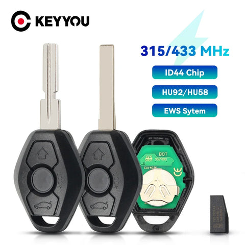 Car Keyless Entry Remote Chip for BMW E38 E39 E46 X3 X5 Z3 Z4 Series 315/433MHz Key with Battery