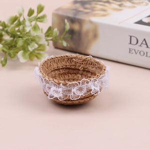 1/12 Miniature Dollhouse Handwoven Rattan Basket for Vegetables & Flowers - Adorable Dollhouse Decor Accessory
