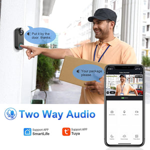 1080p Wireless Video Doorbell Camera, WiFi Smart Home Security, Motion Detect, Night Vision, Tuya Intercom