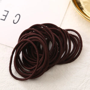 10 Pack Black Blue Elastic Hair Ties for Ponytails - Durable Rubber Band Hair Accessories