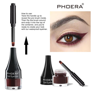 10-Color Waterproof Gel Eyeliner Set with Brush - Long-Lasting Eye Makeup Kit