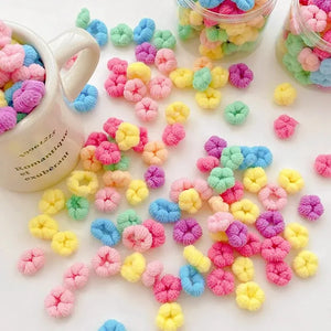 100pcs Colorful Elastic Hair Ties Ponytail Holders Rubber Bands Small Scrunchies for Kids Hair Accessories