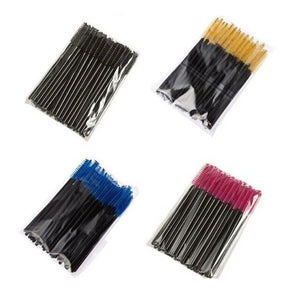 100-Pack Disposable Mascara Wands & Brow Brushes for Makeup Professionals