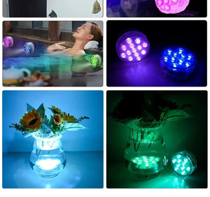 10 LED RGB Underwater Lights with Magnetic Cups, 16 Colors for Fish Tank, Pool Lighting, Aquarium, and Plant Growth