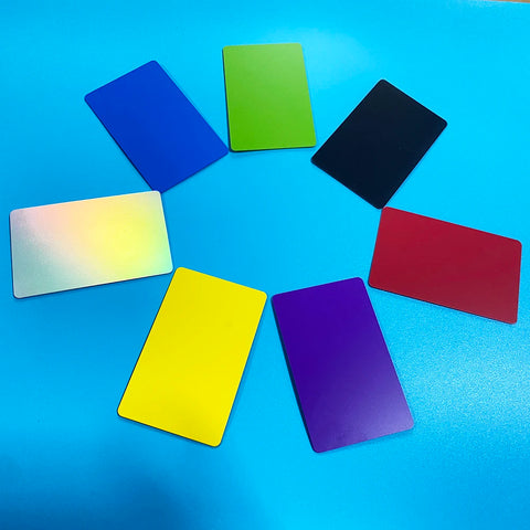 7pcs NFC Tap Cards 13.56MHz 504 Bytes Colorful Social Media Business Cards for Tagmo (Blue, Red, Yellow)