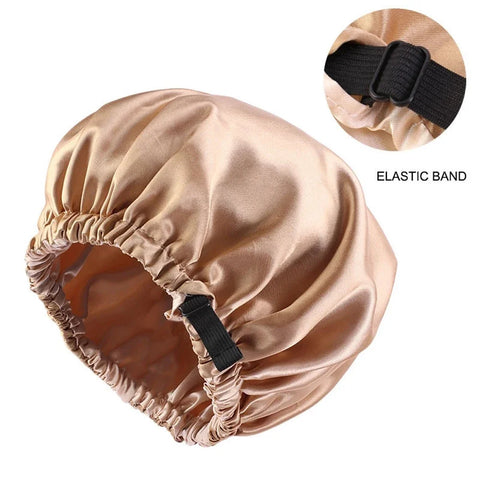 Adjustable Satin Sleep Cap for Curly Hair - Anti-Frizz Night Protection