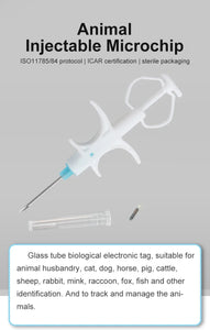 100 Pcs Pet Microchip 134.2kHz FDX-B Animal ID Chip with Syringe, ISO Standard