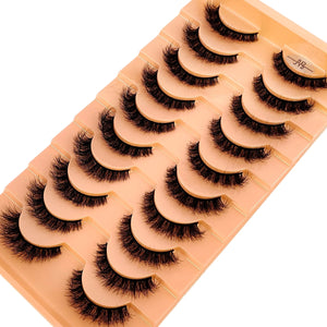 10 Pairs 3D Mink False Eyelashes Set - Long Natural Volume Lash Extensions