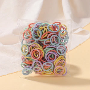100pcs 2cm Colorful Hair-Safe Elastic Rubber Bands for Toddlers Baby Scrunchies Set