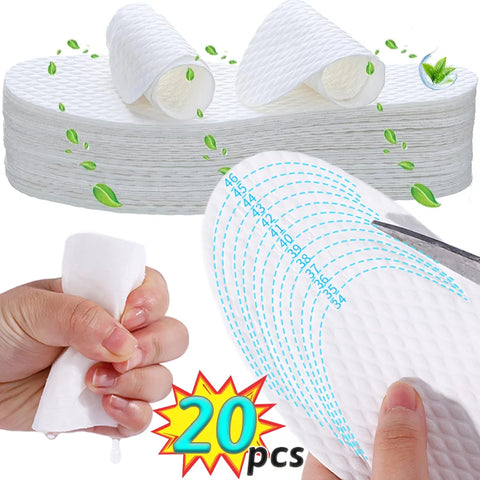 Disposable Breathable Wood Pulp Shoe Insoles for Men & Women - Sweat-Absorbent, Comfortable, Thin, Soft Pads (1-10 Pairs)