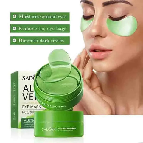 Aloe Vera Eye Masks 60-Pack for Dark Circles, Puffiness & Anti-Aging Care