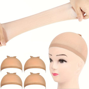 "2/6/10pcs Elastic Nylon Wig Cap, Breathable & Invisible, Perfect for Lace Front Wigs"