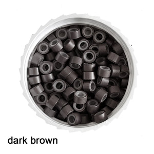 1000pcs Micro Silicone Lined Crimp Beads Rings for Hair Extensions Tools 5.0x3.0mm Wig Links