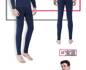 "5XL Thermal Cotton Long Johns Set - Oversized Winter/Spring T-Shirt & Pants"