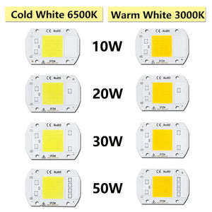 10-pack 50W AC220V LED COB Chips for DIY Floodlight Spotlight Lamp