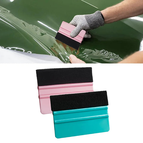 Felt Edge Squeegee Tool for Car Vinyl Wrap & Window Tinting - Scratch-Free Plastic Spatula & Wallpaper Smoother